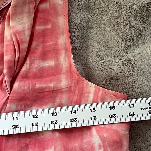 Calypso St. Barth Pink Shibori Dyed Wrap Dress Size Small Summer Linen Cotton - Picture 13 of 15